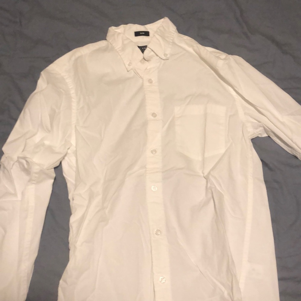 JCrew Mercantile White Linen Button down